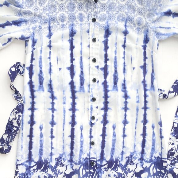 Peter Som for Design Nation Shibori & Tie Dye Belted Shirt Dress - Picture 9 of 16